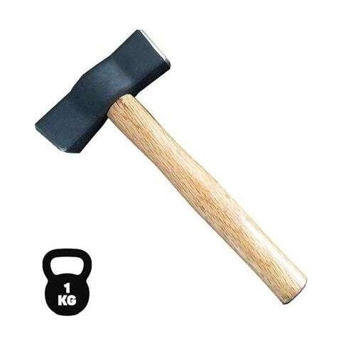 Carpentiere Martello - Testa In Acciaio Al Carbonio Forgiato Da 1 Kg - Piano Funzionante Temperato - Manico In Legno - Foto 1