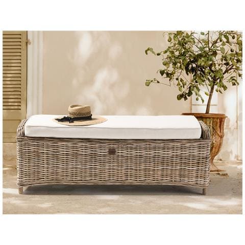 Ottomana Da Giardino Susua 140 Cm Rattan Naturale - Foto 1