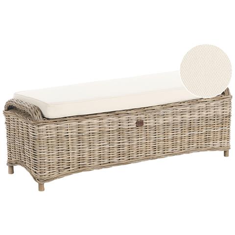 Ottomana Da Giardino Susua 140 Cm Rattan Naturale - Foto 2