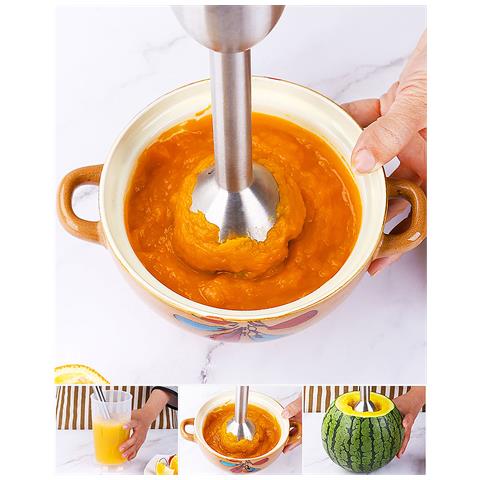 Frullatore A Mano Da 600w Con Due Velocità, Design Ergonomico E Braccio In Acciaio Inossidabile Lavabile In Lavastoviglie. - Foto 2