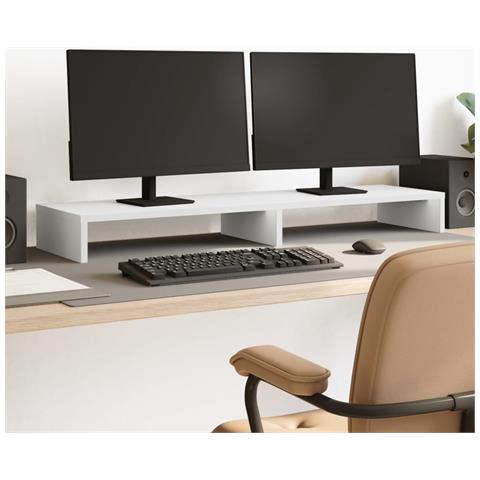 Supporto Per Monitor Bianco 100x27x10 Cm Truciolato - Foto 1