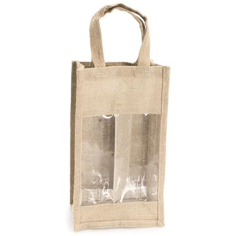 Koop, Borsa In Juta Laminata Con Scomparto Singolo Per 2 Bottiglie Di Vino Da 75 Cl. - Foto 2