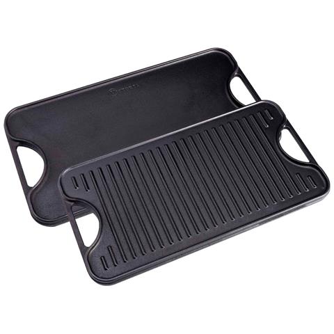 31770 Bistecchiera Ghisa Smaltata Piastra Per Grigliare Reversibile 47x25cm Senza Ptfe Nero - Foto 1