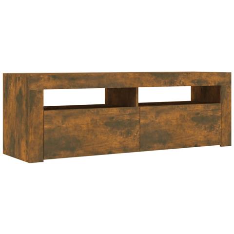 Mobile Porta Tv Con Luci Led Rovere Fumo 120x35x40 Cm - Foto 2