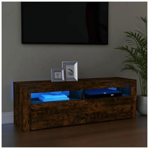 Mobile Porta Tv Con Luci Led Rovere Fumo 120x35x40 Cm - Foto 8