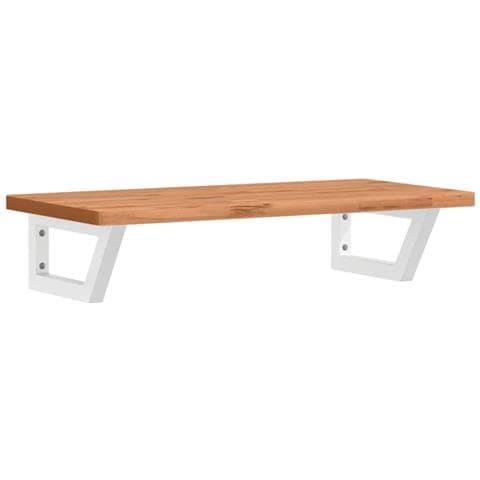 Ripiano A Parete Per Lavabo In Acciaio E Massello Di Faggio - Foto 1