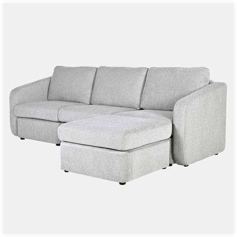 Konekt Divano Componibile 3 Posti Grigio Chiaro Con Pouf - Foto 2