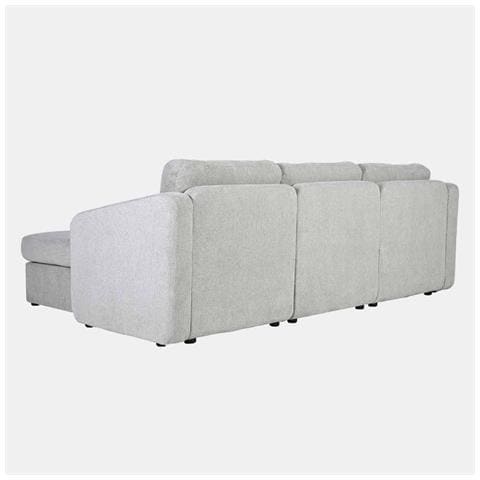 Konekt Divano Componibile 3 Posti Grigio Chiaro Con Pouf - Foto 4