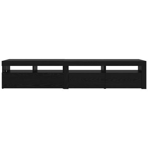 Mobile TV  2 pz con luci LED in rovere nero e legno ingegnerizzato, Stand TV  con luci LED - Rovere nero, 90x35x40 cm, in legno ingegnerizzato - Foto 9