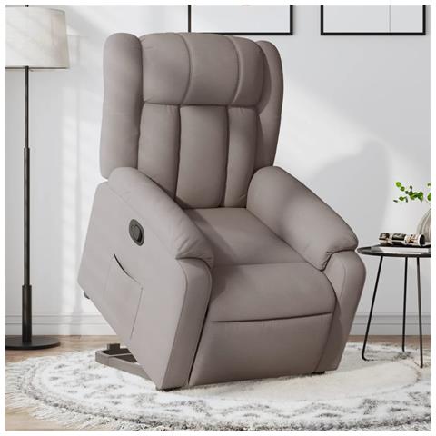 Poltrona Alzapersona Reclinabile Tortora in Tessuto - Foto 2