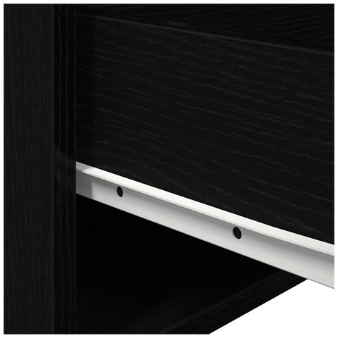 Comodino  con LED montato a parete in rovere nero 50x36x30 cm - Foto 9