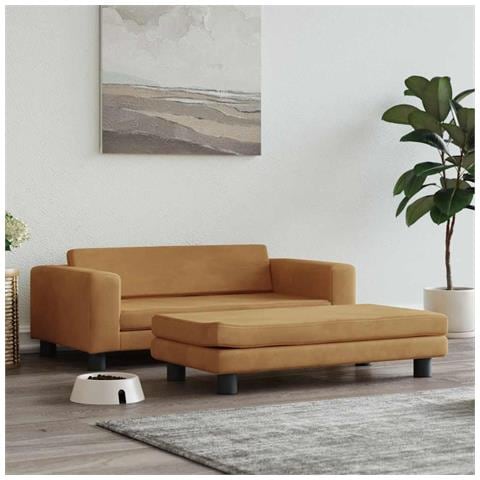 Lettino per Cani con Estensione Marrone 100x50x30 cm in Velluto - Foto 2