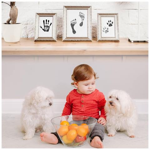 Impronta Mani Piedi Bambino Ricordo Tampone Inchiostro Non Sporca Kit - Foto 2