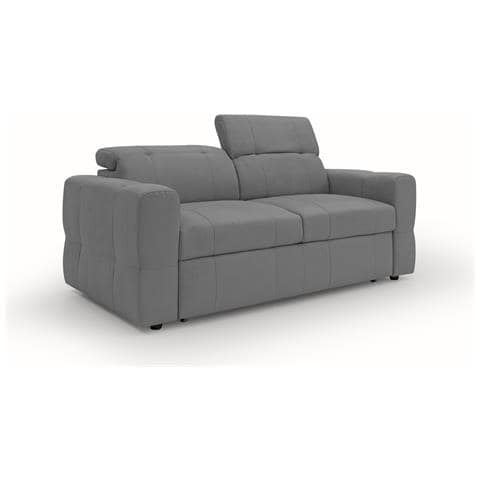 Kronos Divano 2 Posti 173 Cm Con Estraibile E Poggiatesta Reclinabili In Morbida Microfibra Impermeabile T11 Grigio - Foto 1