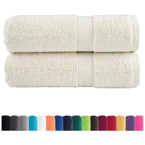 Asciugamani per Ospiti SOLUND 2 pz Crema 30x50 cm 600 g/m² - Foto 2