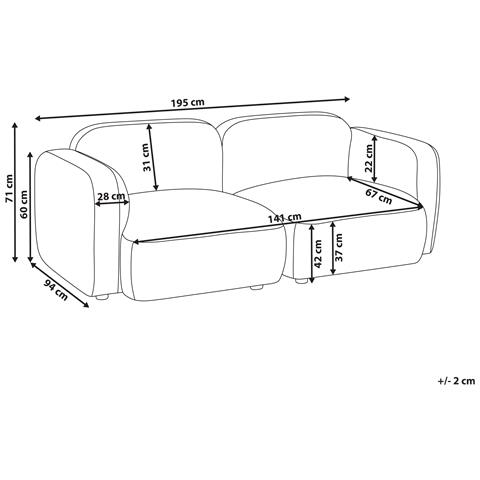 Divano 3 Posti Afoss Tessuto Tortora - Foto 2