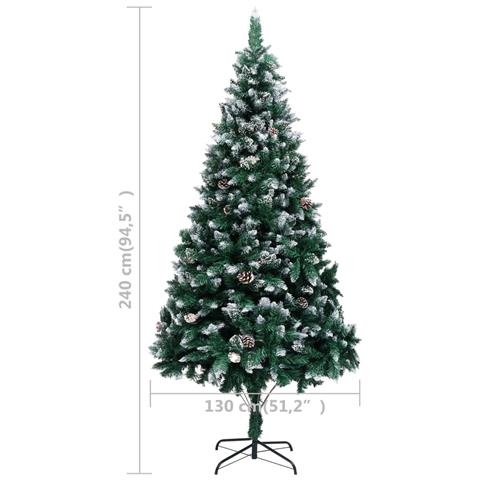 Lusso Casadino - Albero Di Natale Artificiale Con Pigne E Neve Bianca 240 Cm - Foto 7