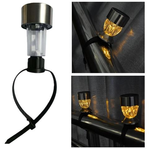 Luce Solare Da Giardino Con Fascette In Acciaio Inossidabile - Confezione Da 6, Perfetta Per Decorazioni Esterne Warm Color - Foto 2