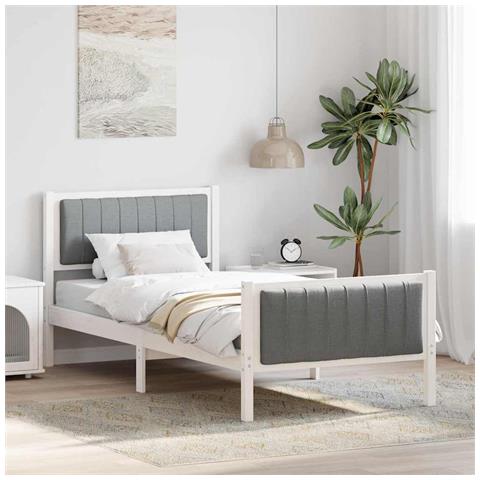 Struttura del Letto Bianco e grigio chiaro 90 x 200 cm - Foto 2