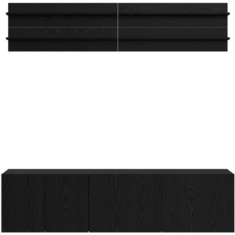 Unità TV Montaggio a parete 6 pcs Rovere nero Legno multistrato - Foto 9