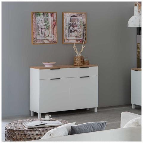 Credenza In Legno Con 2 Cassetti E 2 Ante 120x40x76h Cm - Foto 2