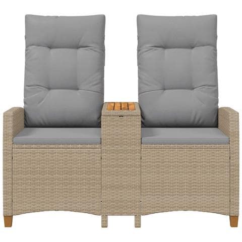 Panchina reclinabile con tavolo Beige e Grigio Chiaro - Foto 2