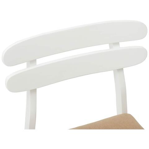 Sedia da pranzo 2 pcs Bianco e marrone Legno di gomma solido - Foto 9