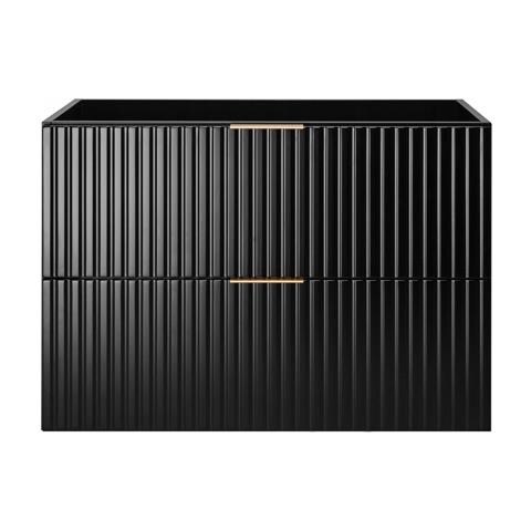 | Set di mobili da bagno - Nero opaco - Rovere artigianale | 80/57/46 cm & 35/139/31 cm | Mobili sottolavabo, mobili da bagno, armadio alto, mobile da bagno - Foto 2