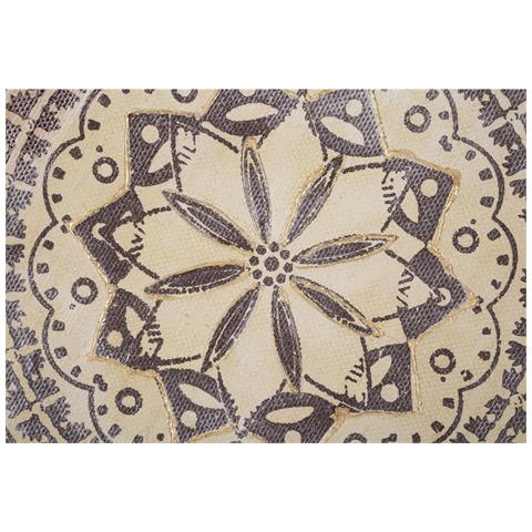 Dipinto Su Tela Malindi Con Mandala Etnico E Frange In Rafia 100x100 Cm - Foto 2