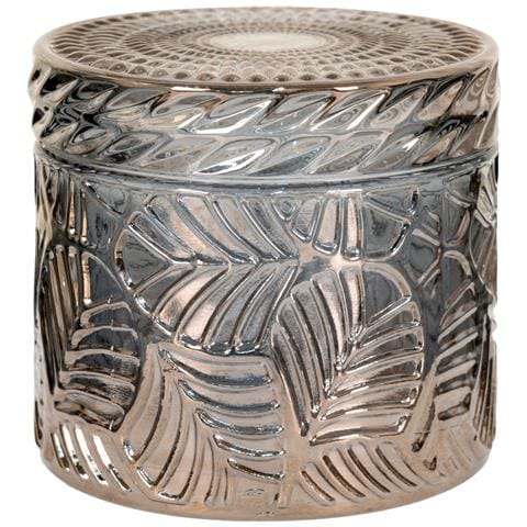 Set Di 2 Vasetti Decorativi In Vetro Fumé Con Coperchio E Motivi In Rilievo Ø9x8,5 Cm - Foto 2