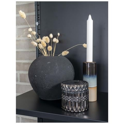 Set Di 2 Vasetti Decorativi In Vetro Fumé Con Coperchio E Motivi In Rilievo Ø9x8,5 Cm - Foto 8