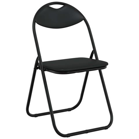 Sedia pieghevole 8 pcs Nero 48 x 43,5 x 81 cm Pelle Sintetica - Foto 1