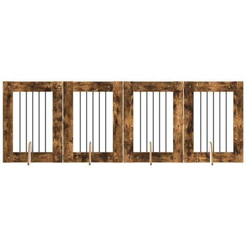 Cancello per cani con supporti 4 pcs Rovere Fumo 60 x 80 cm - Foto 1