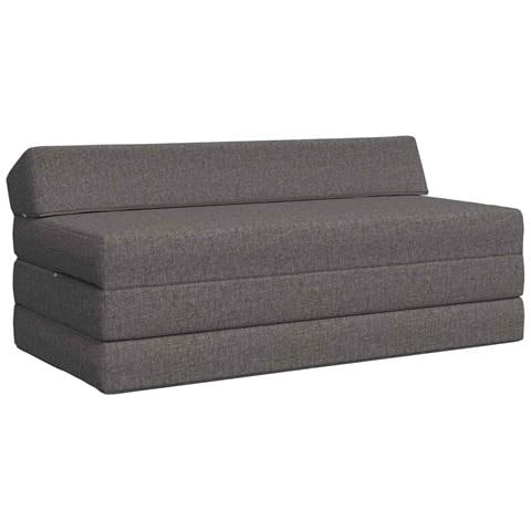 Divano Letto Pieghevole Grigio Chiaro 120 x 60 x 49 cm Tessuto - Foto 1