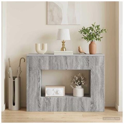 Tavolo consolle Rigato Sonoma grigia 101 x 29 x 74 cm - Foto 2