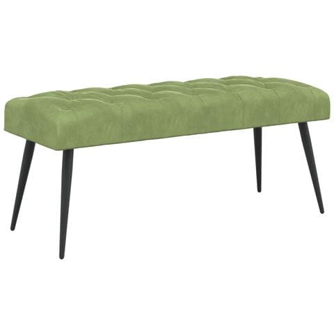 Panchina con bottoni imbottiti Verde chiaro 110 x 40 x 46 cm - Foto 1