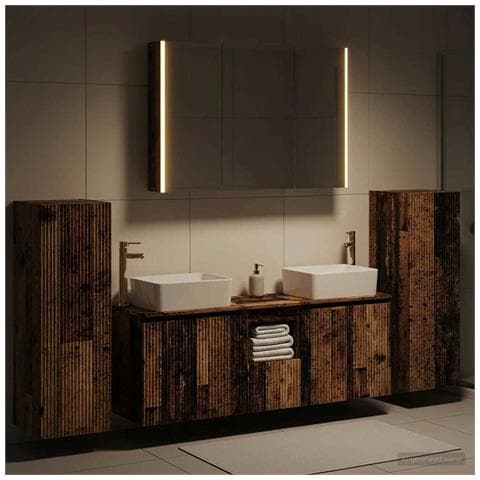 Set di mobili per il bagno 6 pcs Legno antico - Foto 2