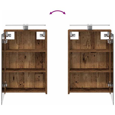 Set di Armadi da Bagno 4 pcs Legno antico 43 x 16 x 62,5 cm - Foto 9