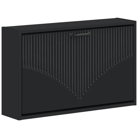 Mobiletto per Scarpe da Muro HOORN 71 x 17 x 43 cm Nero - Foto 1