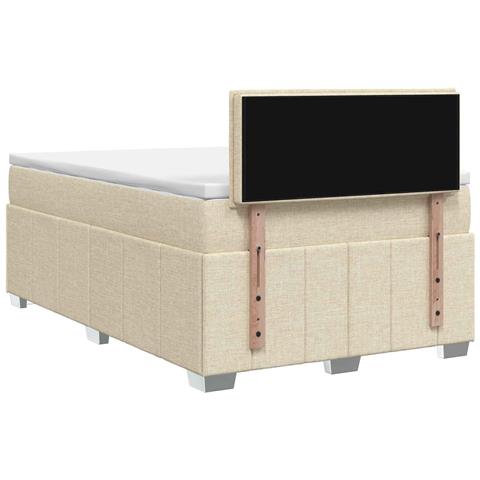 Letto box spring con materasso Crema 120 x 200 cm Tessuto - Foto 9