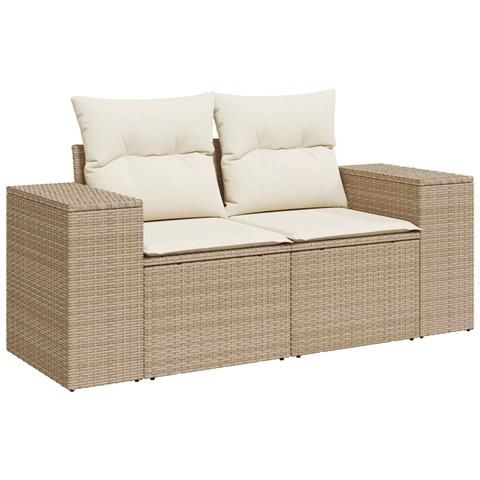 Set di divani 8 pz Beige e Bianco Crema - Foto 2