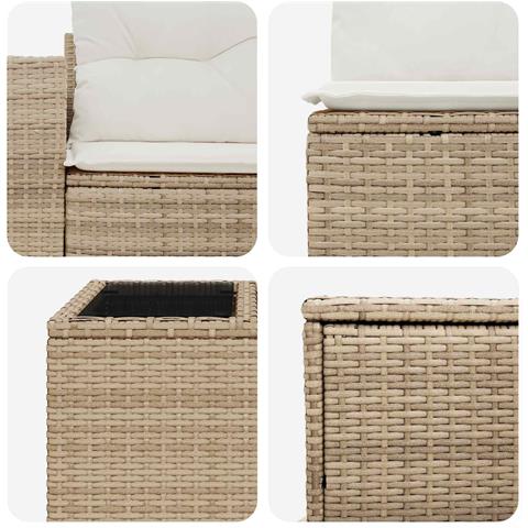 Set di divani 8 pz Beige e Bianco Crema - Foto 10