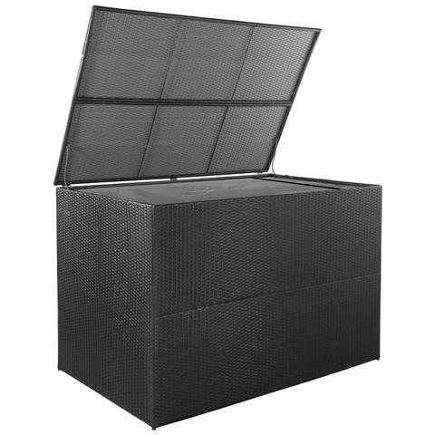 Baule da Giardino Nero 150x100x100 cm in Polyrattan - Foto 2