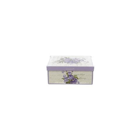 Scatola Salvaspazio In Cartone Decorato Viola - Foto 6