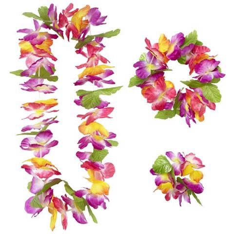 Set Di Fiori Stile Hawaii Per Adulto - Foto 2