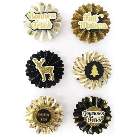 6 Adesivi 3d Medaglioni Di Natale 4 Cm - Foto 3