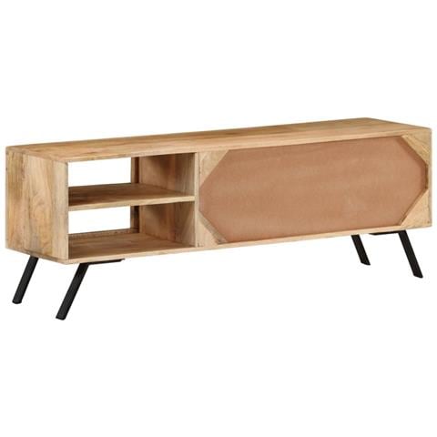 Mobile Porta Tv 110x30x40 Cm In Legno Massello Di Mango - Foto 2