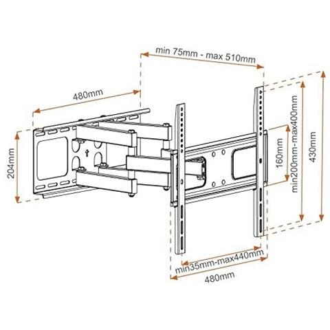Supporto Staffa Tv A Parete Doppio Braccio Da 42'' A 55 - Foto 3