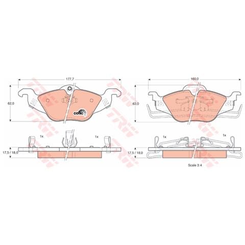 Pattini Freno Opel Astra G T.t Con Abs (98->) 2.0 Gdb1351 - Foto 1