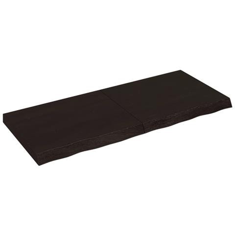 Ripiano Marrone Scuro 120x50x (2-6) cm Massello Rovere Trattato - Foto 1
